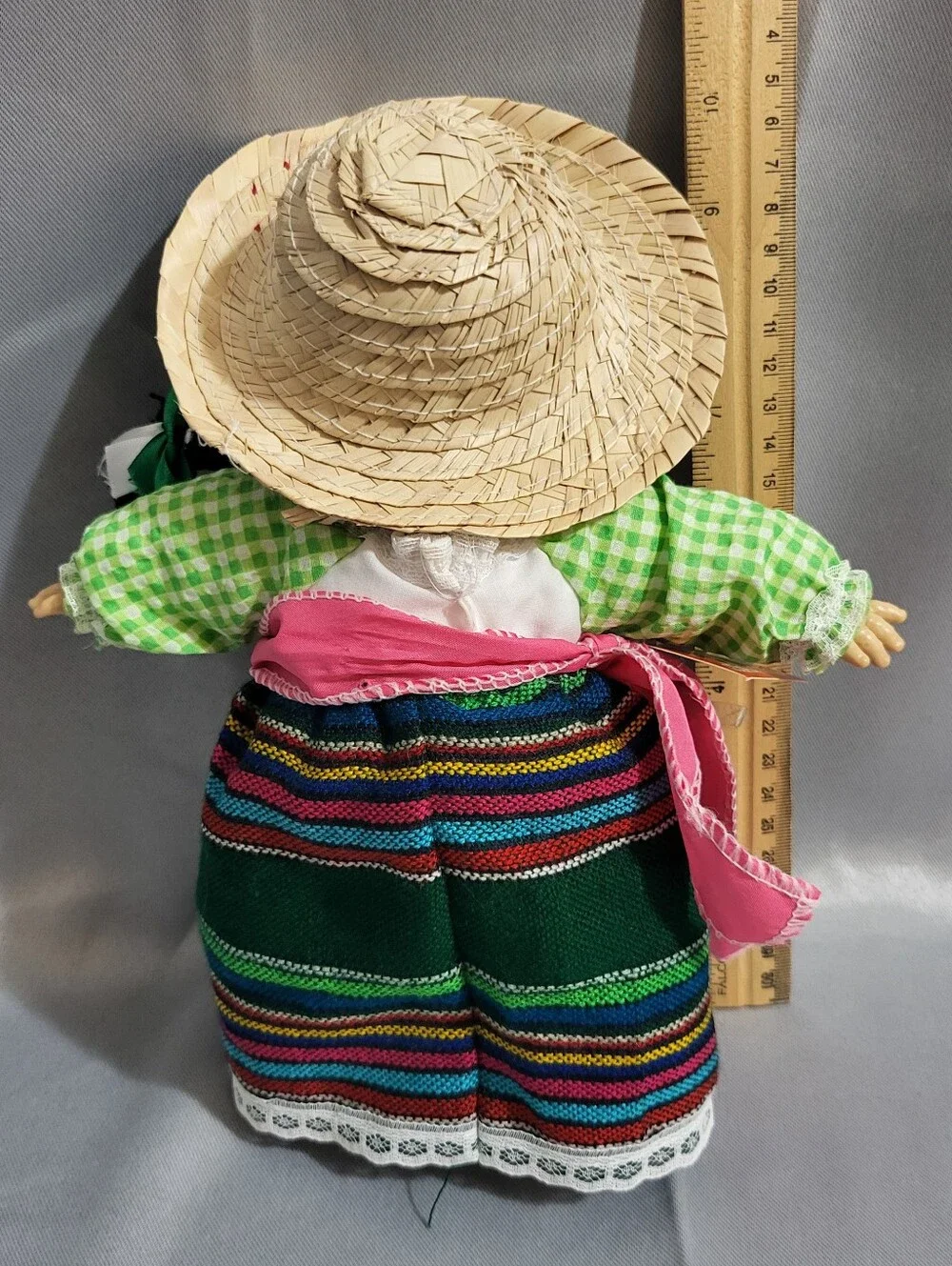 Vintage Munecas Mexicanas Girl Doll Mexican Souvenir Folk Art Sombrero 10